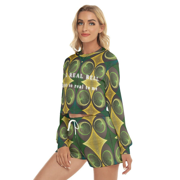 REAL REAL REAL Women's Short Sweatshirt And Pants Suit - CreLESAtive™