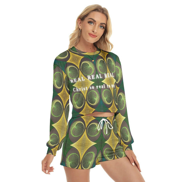 REAL REAL REAL Women's Short Sweatshirt And Pants Suit - CreLESAtive™