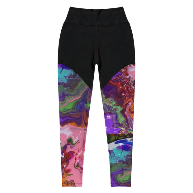 SPour Paint Plate Sports Leggings - CreLESAtive™