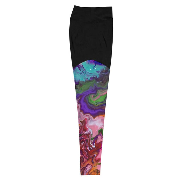 SPour Paint Plate Sports Leggings - CreLESAtive™