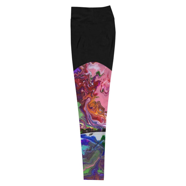 SPour Paint Plate Sports Leggings - CreLESAtive™