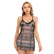 Women's Brown & Black Lace Cami Dress - CreLESAtive™